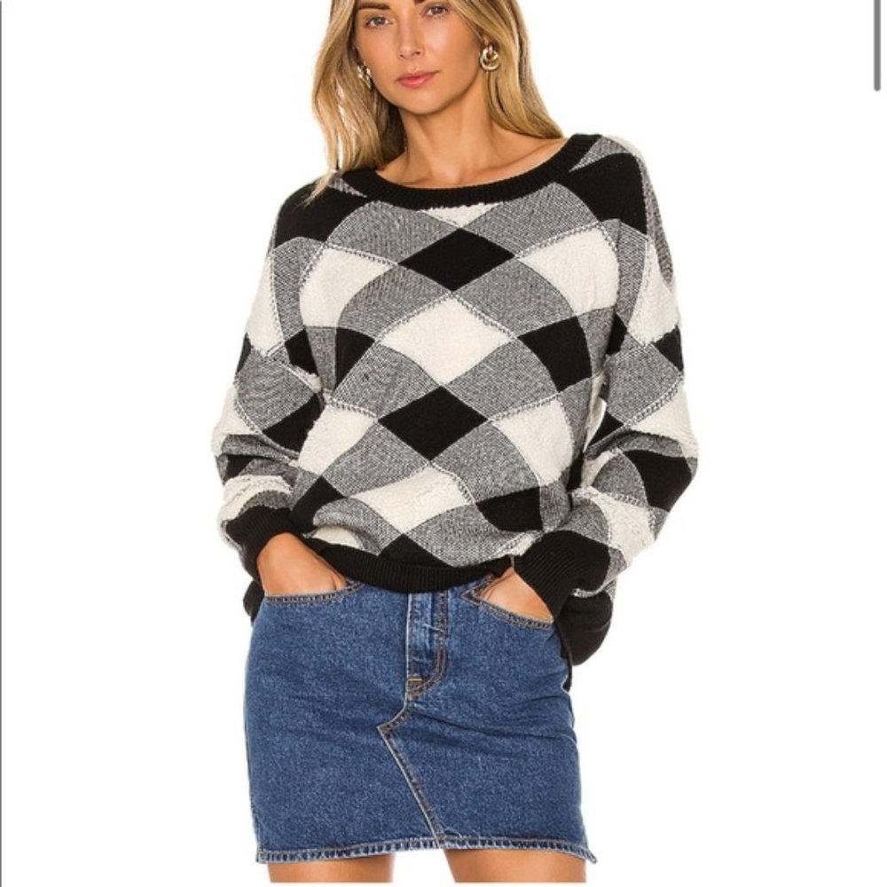 Lovers + Friends Arya Sweater Black and Ivory